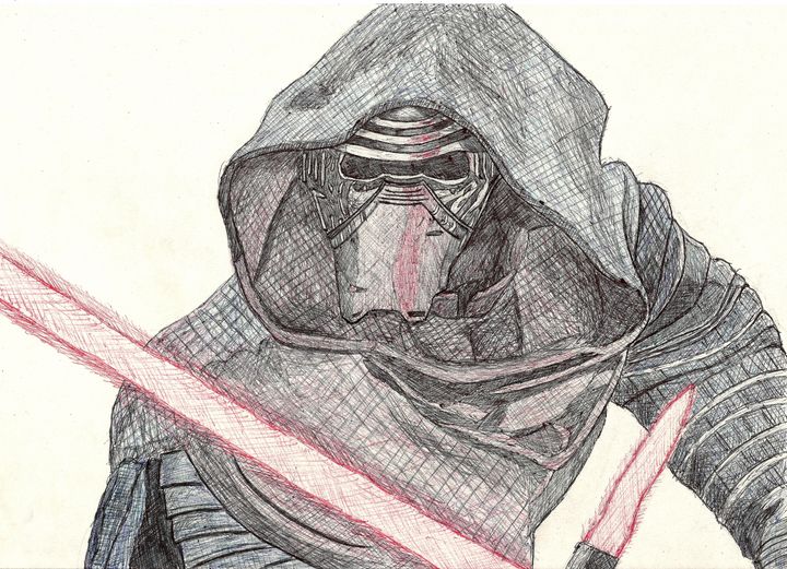 Kylo Ren Pen Drawing - RL Illustrations - Drawings & Illustration ...