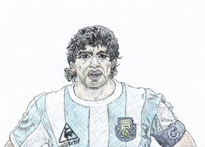 Maradona Pen Drawing