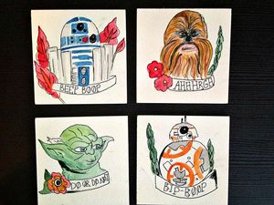 Star wars watercolour coasters