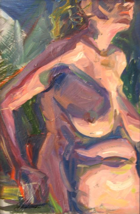 Heavy nude lit from below - Sandy Parsons - Available Artwork
