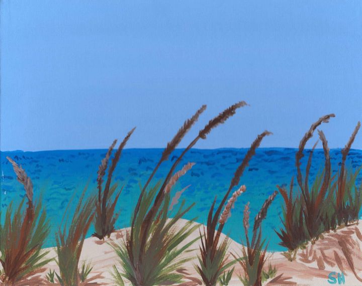 Seaside Sand Dunes Landscape - Acrylic Arts Academy Art By Samantha Couste