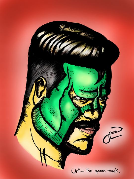 Uni-the green mask - Artz by Ayush