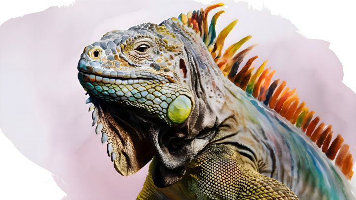 Vibrant Iguana Wall Art: - WallArt Wonders - Digital Art & AI, Animals ...