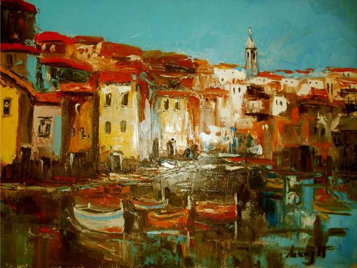 Mediterranean city 1 - atelje lerok - Paintings & Prints, Landscapes ...