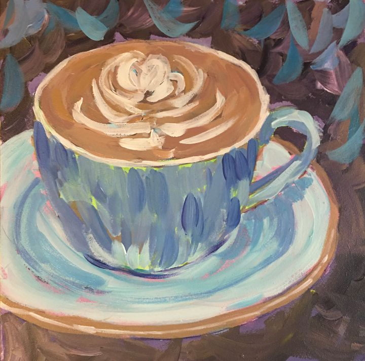 Blue Coffee Cup Latte | Fine Art Print