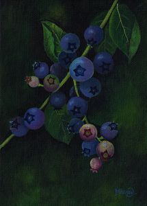 Blue Berries Art In Acrylic