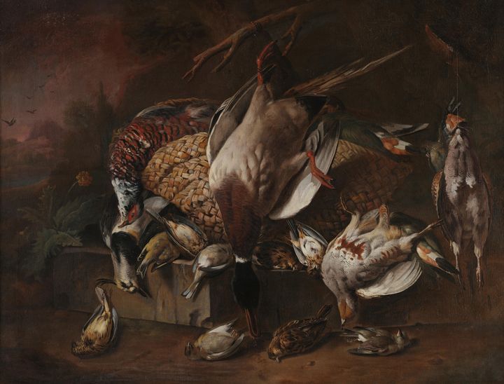 Melchior d'Hondecoeter~Dead birds - Old classic art - Paintings