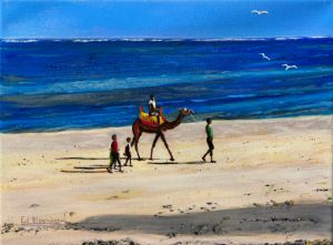Camel on the beach, Mombasa
