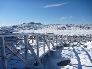 Snow covered bridge,