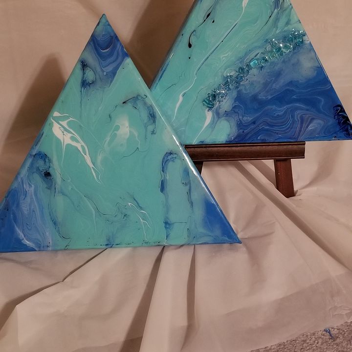 2 triangle resin paintings - Toad's Artistry - Crafts & Other Art ...