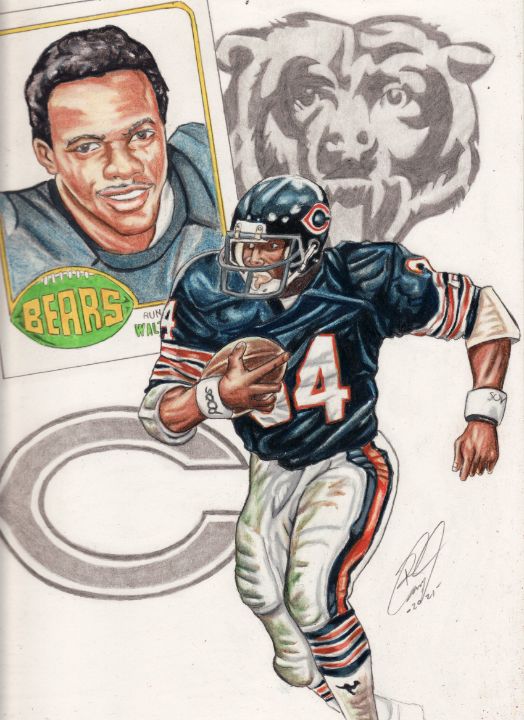 Walter Payton Chicago Bears Art Poster