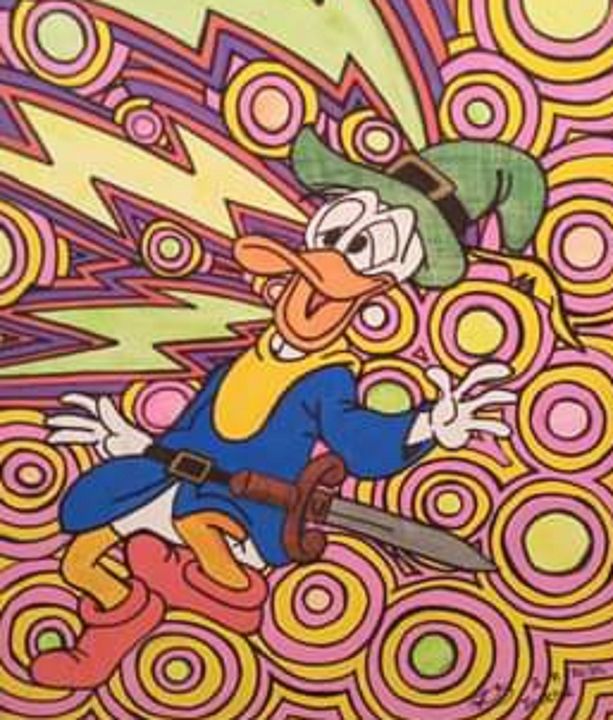 donald duck in a psychedelic daze - Jenksies Arts