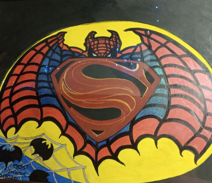 Super spider bat man logo - Jenksies Arts
