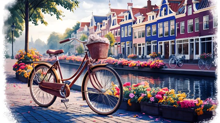 Street Scene Amsterdam, Netherlands - Travel inspiring - Digital Art ...
