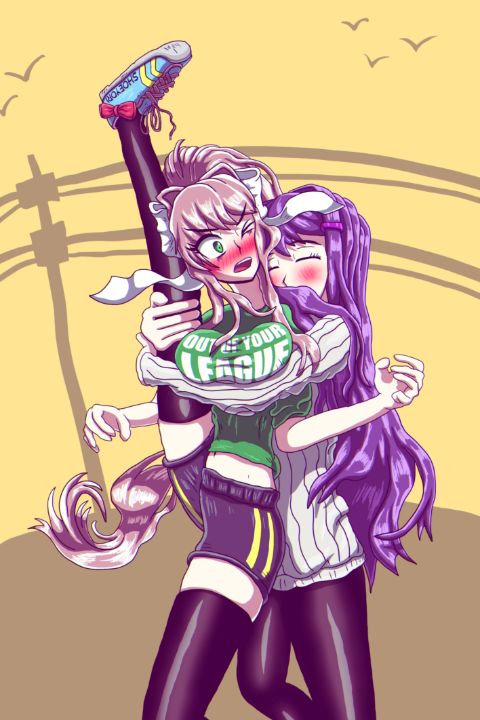 Yuri is bad at hugging! - DDLC - The Shoddy Doodles - Digital Art ...