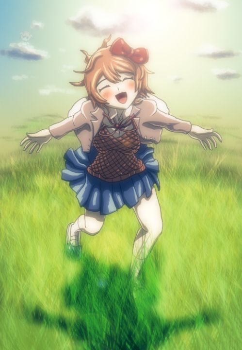 Sayori touches grass. - DDLC - The Shoddy Doodles - Digital Art