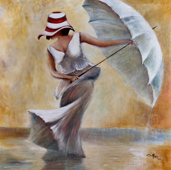 Summer Rain - Antonio Maria - Paintings & Prints, People & Figures ...