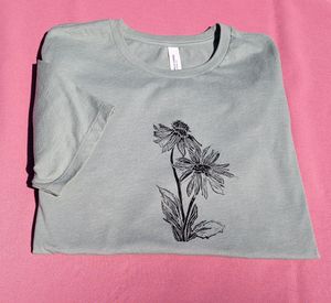 Hand Printed Coneflower T-shirt