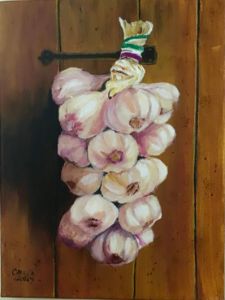 Hanging garlic - Camilla’s Paintings
