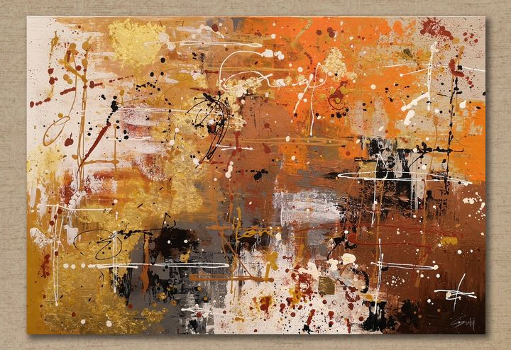 Abstract art with 24K Gold Leaf - Artcloud