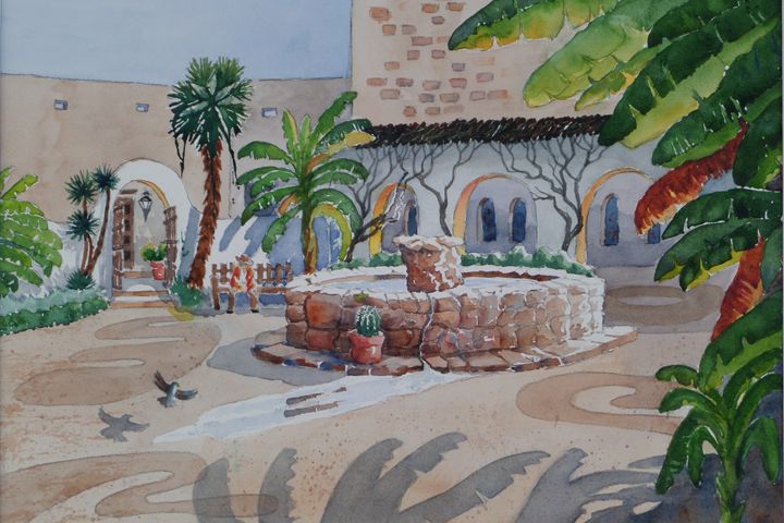 Spanish Courtyard - Bettys Watercolor