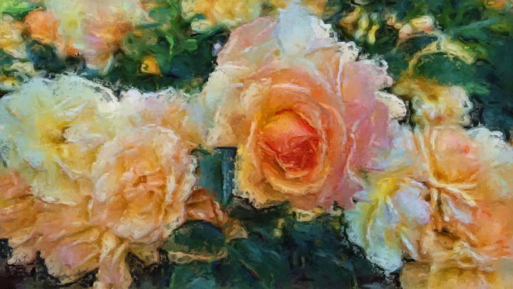 Roses in the garden - Artland Gallery - Paintings & Prints, Flowers ...