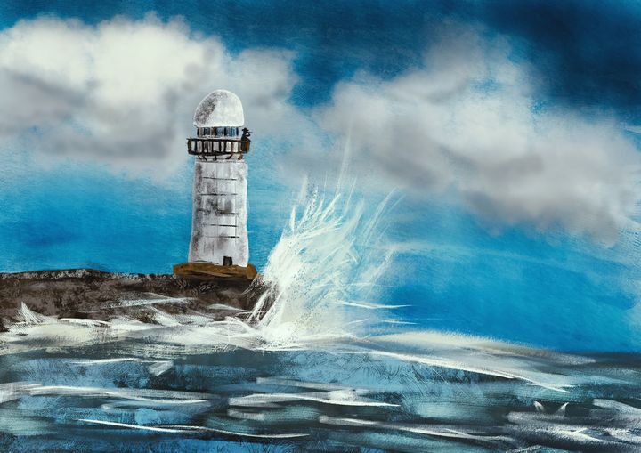 Lighthouse by the Sea - The ArtWorld