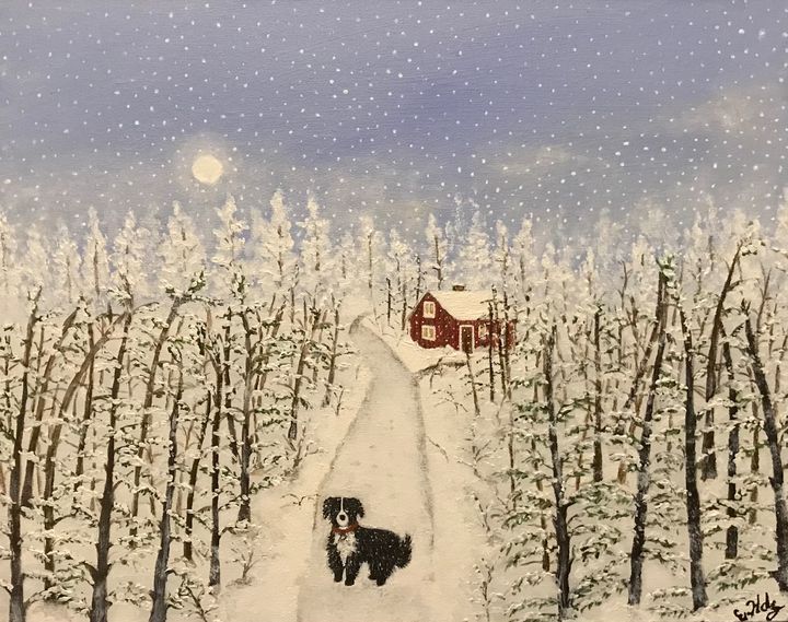 Doggie in the Snow - Fine Art by Evelyn Hernandez