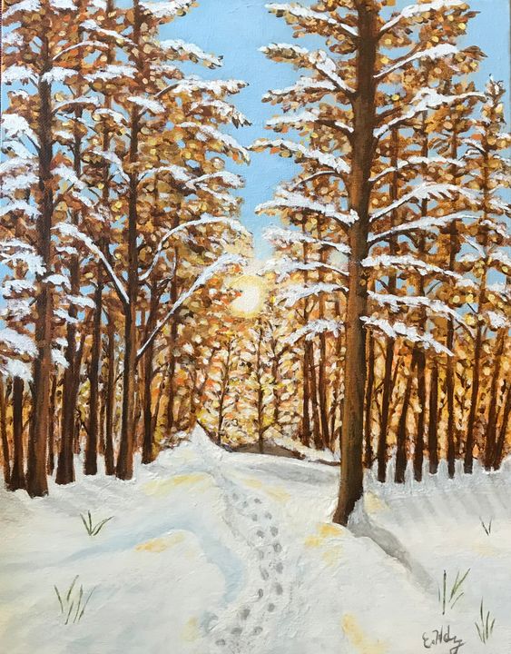 Snowy Trails - Fine Art by Evelyn Hernandez