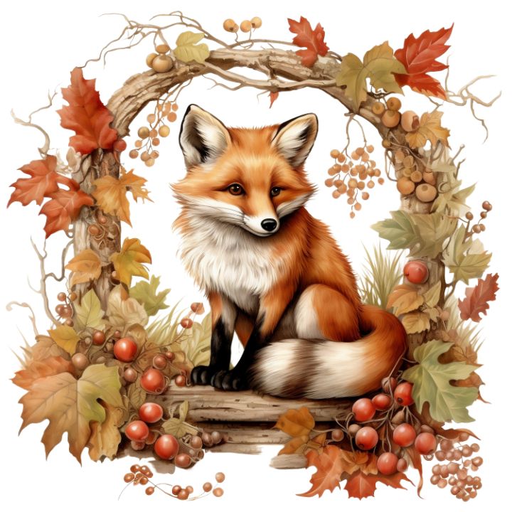 Cute autumn Fox, fall season fox - IslaNovella - Digital Art, Animals,  Birds, & Fish, Fox - ArtPal