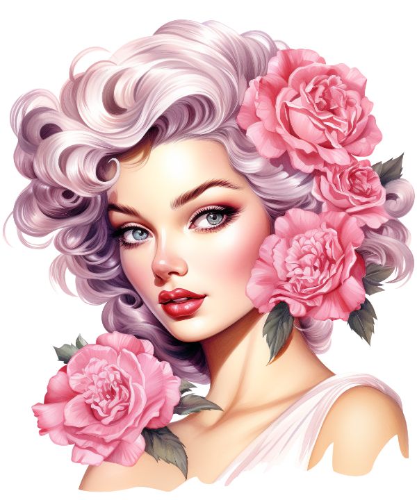 Pink flower girl - Daydream Wall Art - Drawings & Illustration, People &  Figures, Fashion, Female - ArtPal