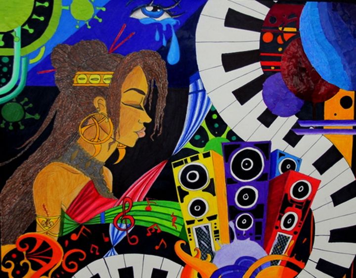 Princess of Music - Jazzy Bear Arts - Paintings & Prints, Abstract