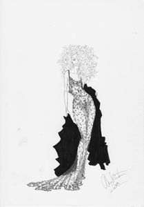 Lace Dress Fashion Illustration