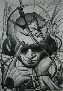 Music-Graphite on paper-A3 format - Antonio Stanca - Drawings