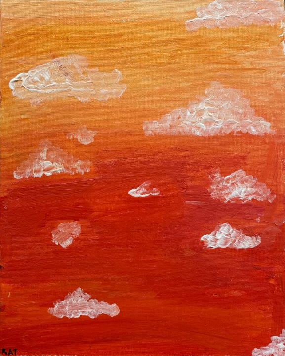 Orange Sky My Art Drawings & Illustration, Landscapes & Nature
