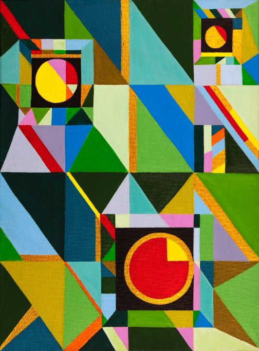 Handmade abstract geometric painting - Faces Studio - Photography