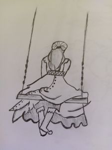 The girl swinging