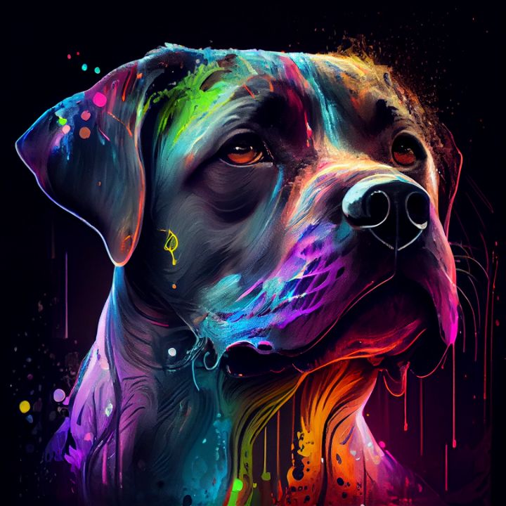 Dog in Neon Paint 2 - Kay Adams - Digital Art, Animals, Birds, & Fish, Dogs  & Puppies, Other Dogs & Puppies - ArtPal