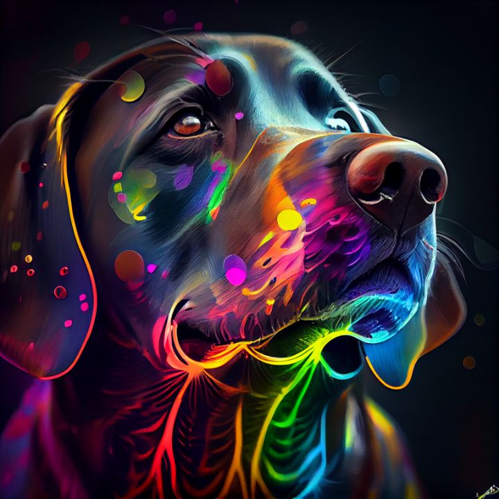 Dog in Neon Paint 2 - Kay Adams - Digital Art, Animals, Birds, & Fish, Dogs  & Puppies, Other Dogs & Puppies - ArtPal