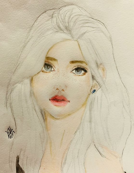 Color pencil drawing of girl - Pencil Drawings - Drawings & Illustration,  People & Figures, Animation, Anime, & Comics, Animation - ArtPal