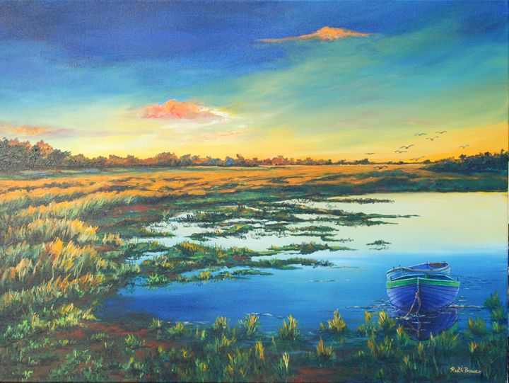 DAWN IN THE WETLANDS - Ruth Bowen Professional Artist - Paintings ...