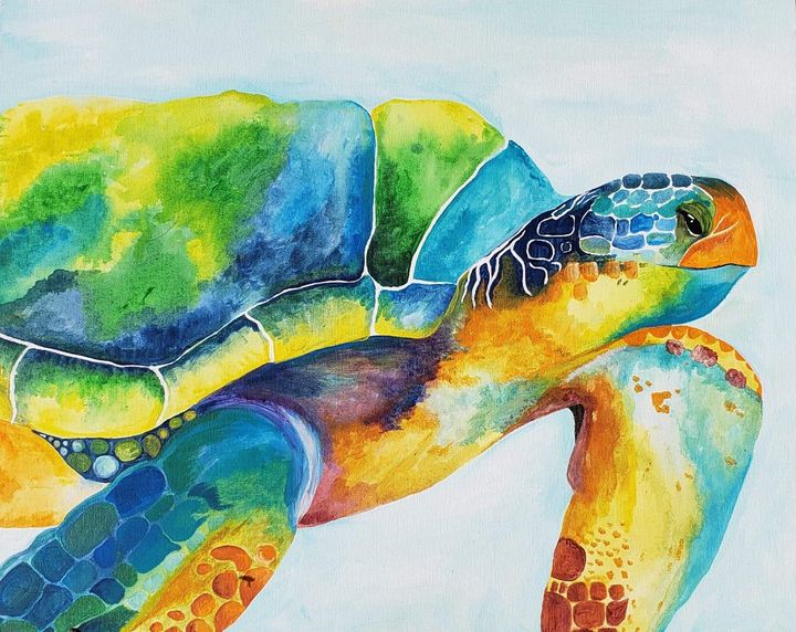 Boho Sea Turtle - LifesongArts - Paintings & Prints, Animals, Birds ...