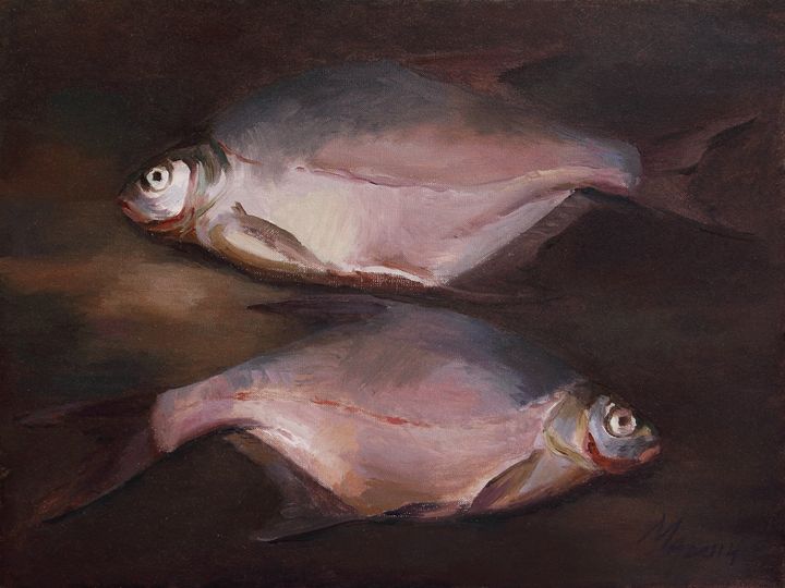 Two Fish on the Shore - Attila Meszlenyi