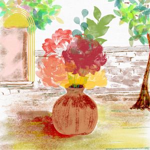 Vase in the yard