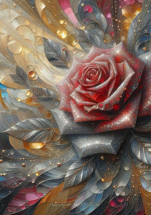 Sparkling Rose - Melanie Mattsson - Digital Art & AI, Flowers, Plants ...
