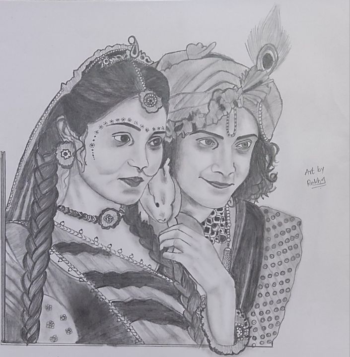 Radha Krishna Best Drawing - Drawing Skill-saigonsouth.com.vn