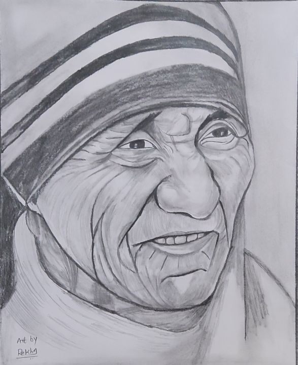 Mother Teresa Realistic Drawing - Drawing Skill-saigonsouth.com.vn