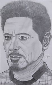 Pencil sketch of Iron man