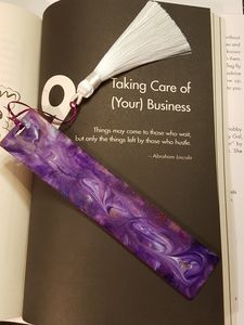 Purple Swirl Resin Bookmark