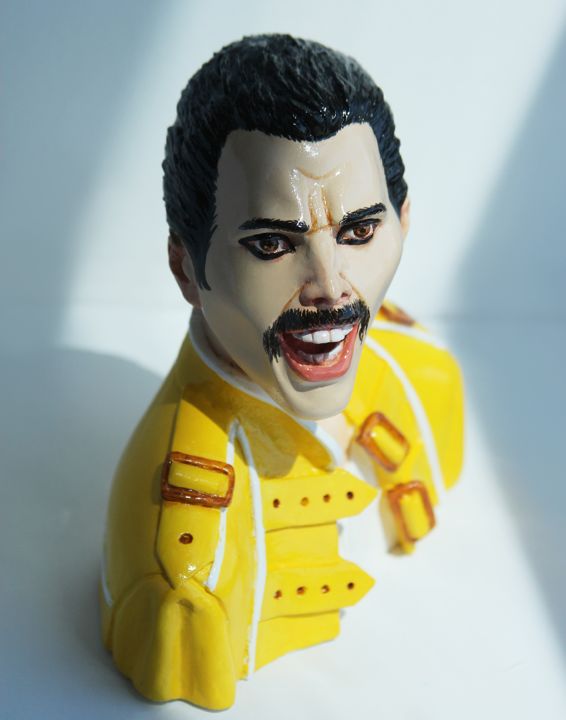 Freddie Mercury in a yellow jacket - Rock Portraits By Larisa Churkina